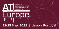 Image with text 'AT Europe Analytical technologies in the biopharmaceutical industry 22-25 May, 2022 Lisbon, Portugal'