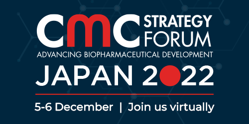 Image with text 'CMC Strategy Forum Advancing Biopharmaceutical Development Japan 2022 5-6 December Join us virtually'