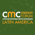 Image with text 'CMC Strategy Forum Advancing Biopharmaceutical Development Latin America'