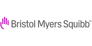 Company logo with a hand outline and text 'Bristol Myers Squibb'