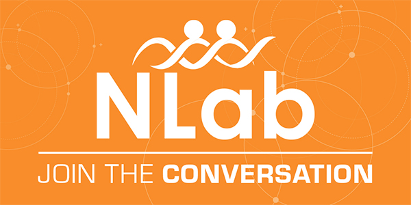 Image of orange background with text 'NLab Join the Conversation'