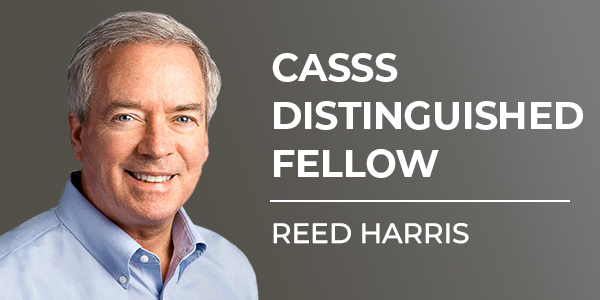 Image of male with text 'CASSS Distinguished Fellow Reed Harris'