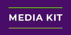 Image of purple background with text 'attendee media kit'