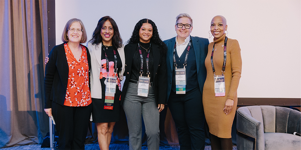 Panel of women in the biopharmaceutical field presenting at CASSS conference WCBP