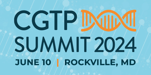 Image of DNA helix with text 'CGTP Summit 2023'