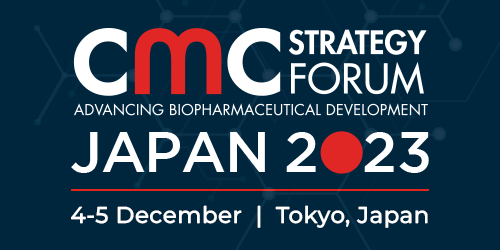 Image with text 'CMC Strategy Forum Japan Advancing Biopharmaceutical Development 4-5 December Tokyo, Japan'