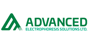 Company logo of green triangle with text 'Advanced Electrophoresis Solutions Ltd.'