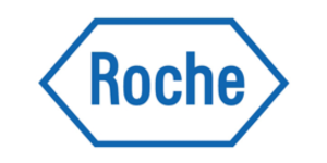 Company logo of hexagon with text 'Roche'