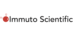 Company logo with red sphere and two atoms attached with text 'Immuto Scientific'