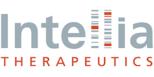 Company logo with DNA separation by gel electrophoresis and text 'Intellia Therapeutics'