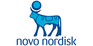 Company logo with blue animal and text 'Novo Nordisk'