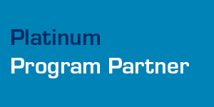 Image of blue background with text 'platinum program partner'