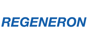 Company logo with blue text 'Regeneron'