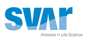 Company logo with text 'SVAR Answers in Life Science'