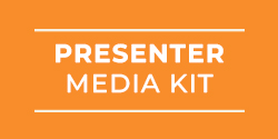  Orange background with text 'Presenter Media Kit'