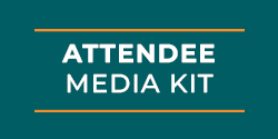 Image of turquoise background with text 'Attendee Media Kit'