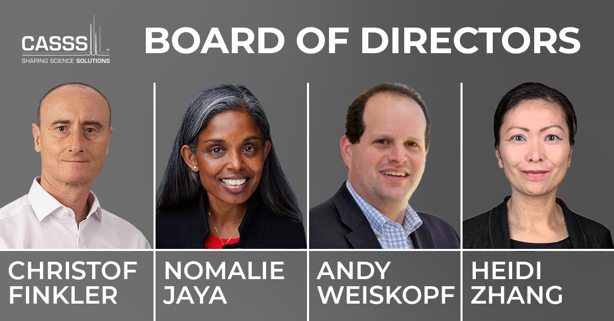 CASSS New Board of Directors Members including two female and two male Christof Finkler Nomalie Jaya Andy Weiskopf Heidi Zhang