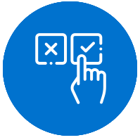 Icon of hand hovering over check mark