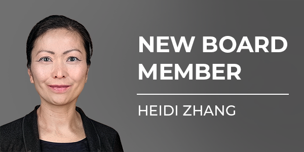 New Board Member Heidi Zhang one female
