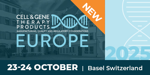 Blue graphic with text 'NEW CGTP Europe 23-24 October 2025 Basel Switzerland'