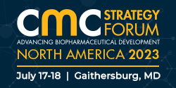 Image with text 'CMC Strategy Forum North America 2023 July 17-18 Gaithersburg, MD'